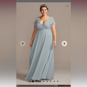 David’s bridal flutter sleeve dress size 14